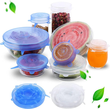 Set of 6 Silicone Lids for Food Preservation